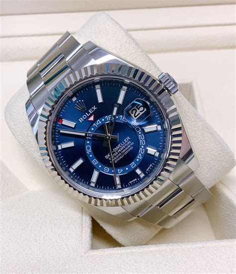 blue face Rolex sky dweller